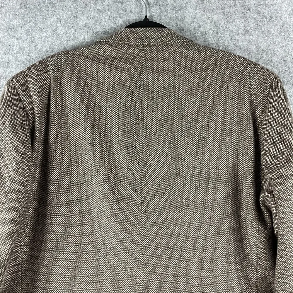 Adolfo 100% Lambswool Blazer Sport Coat Mens 48R Brown Tweed 2 Button‎